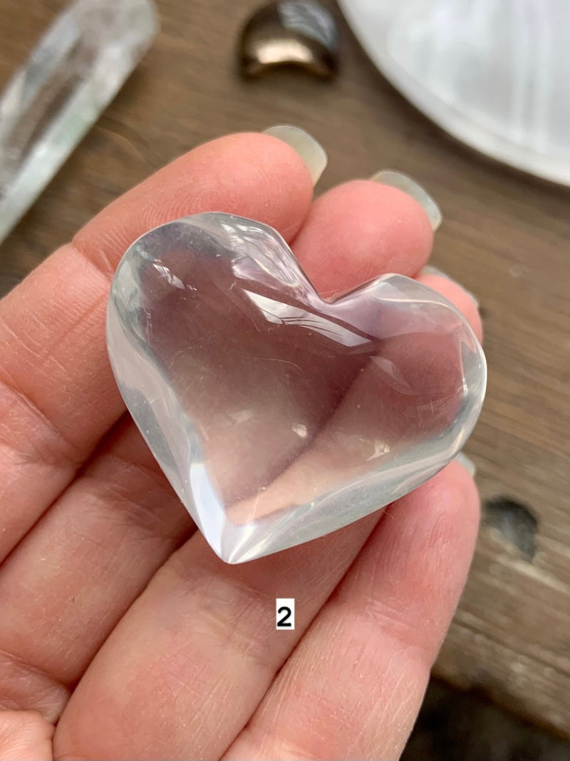 Girasol Milky Quartz Hearts