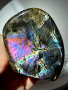 Multicolor Labradorite crystal with brilliant pink, purple, blue, green and orange labradorescence