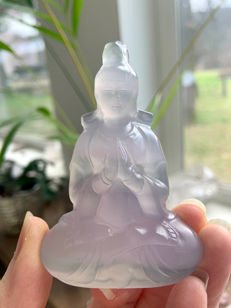 Fluorite Crystal Quan Yin Statue