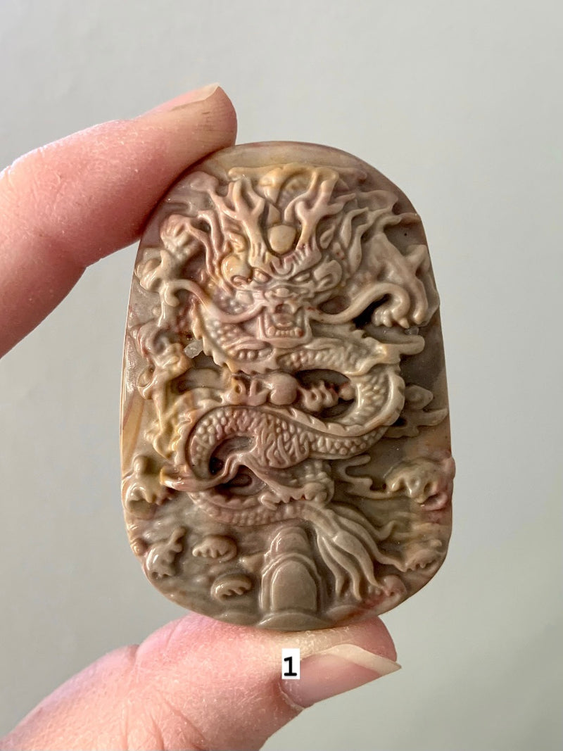 Alashan Agate Dragon Medallions