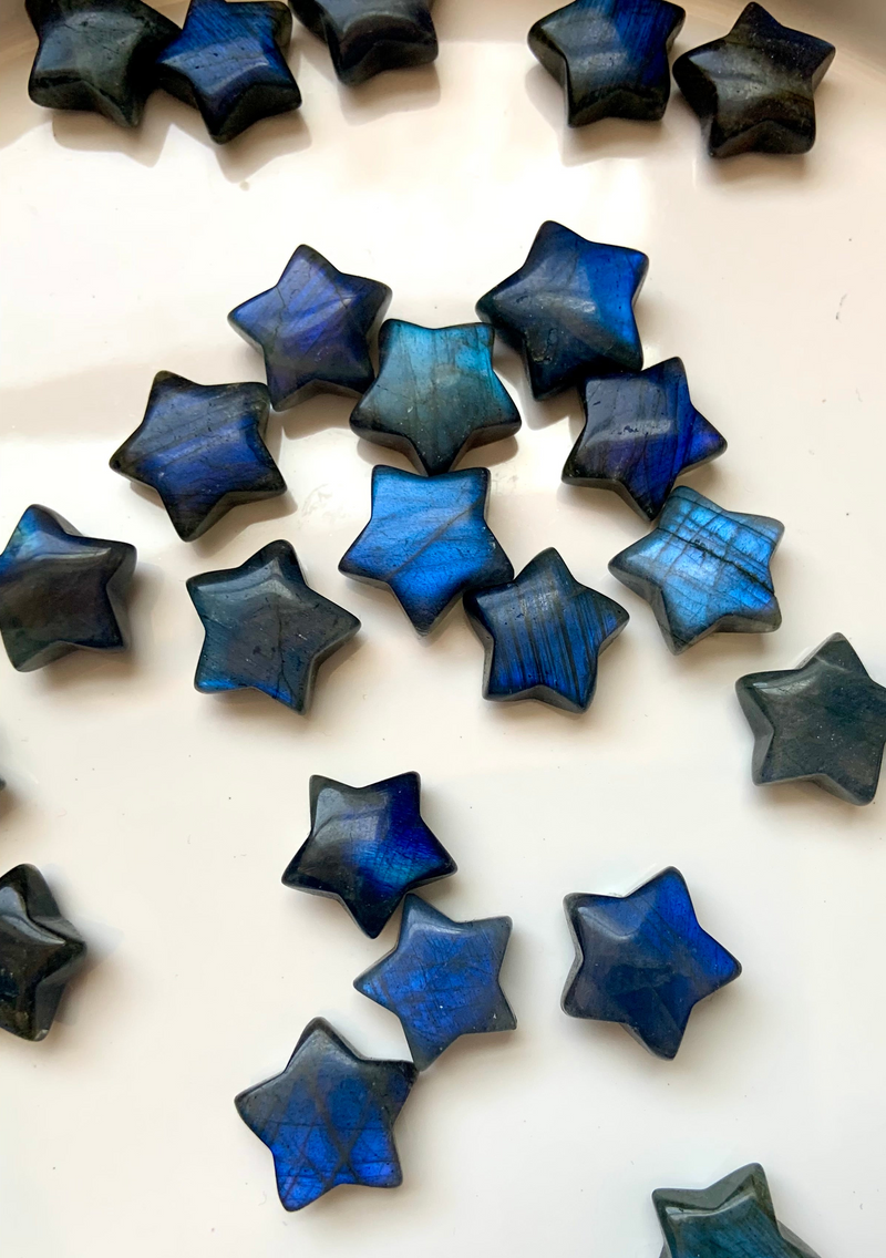 Deep Blue Labradorite Mini Stars