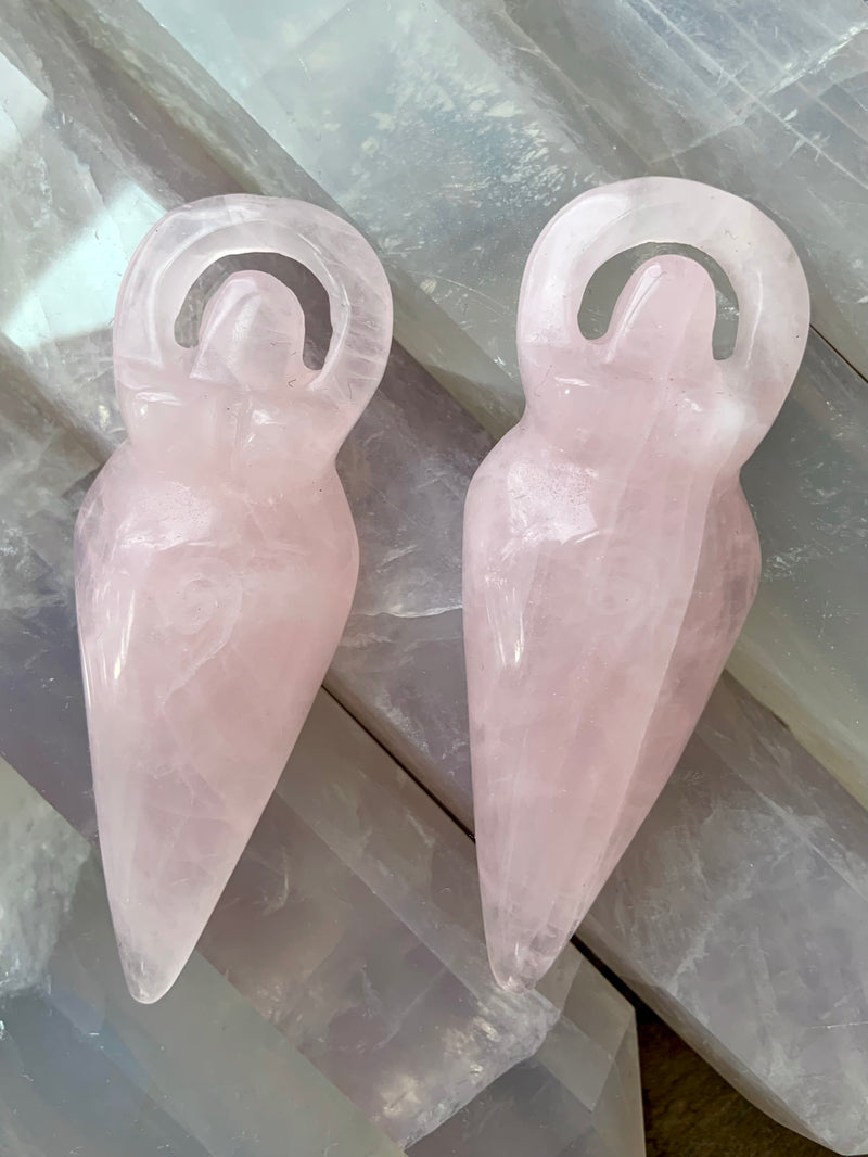 Rose Quartz Spiral Goddess Figurine