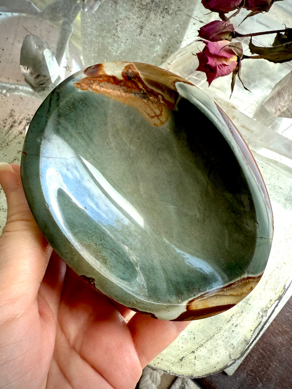 Teal Polychrome Jasper Bowl