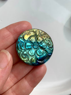 Round Labradorite Mughal Flower