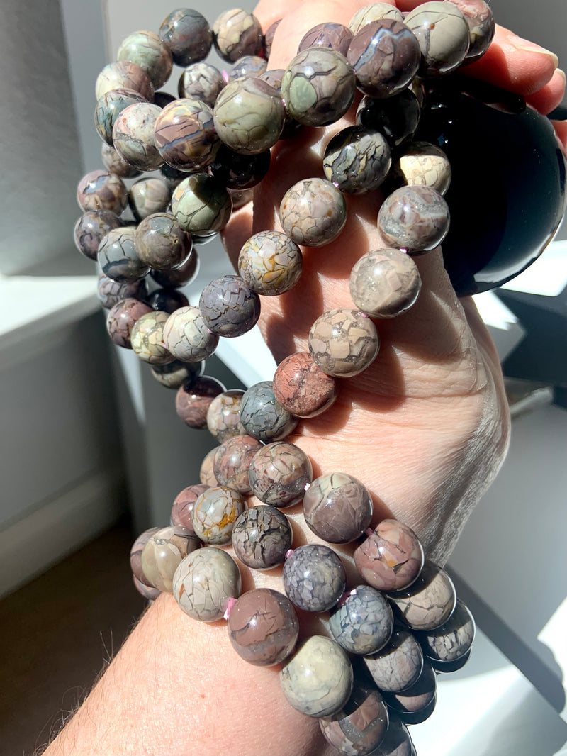 Rare Dragon Vein Alashan Agate Bracelet