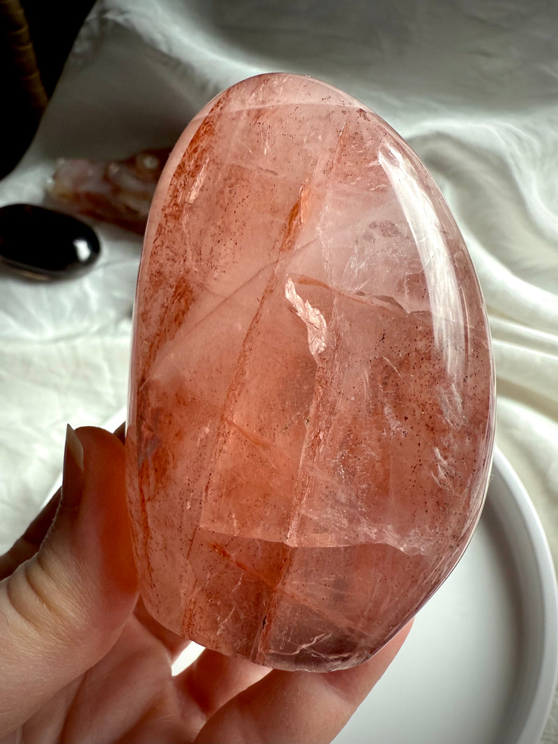 Pink Girasol Fire Quartz Freeform