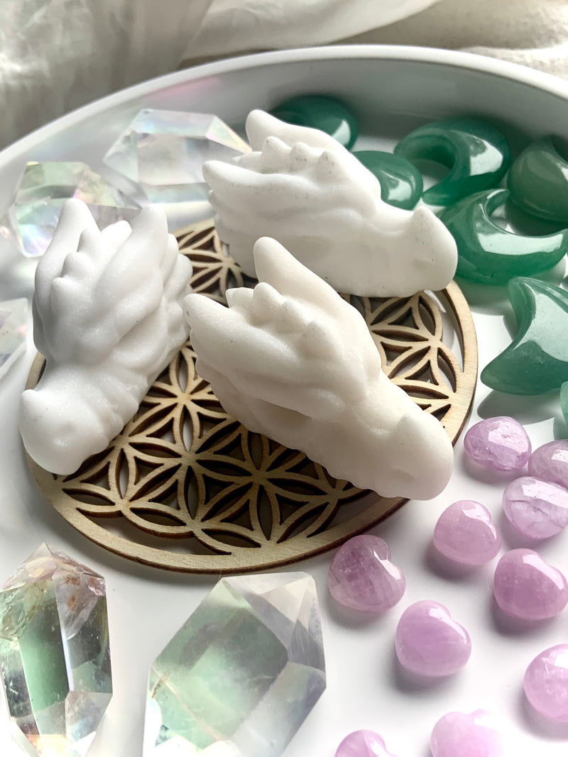 Mini White Jade Snow Dragons