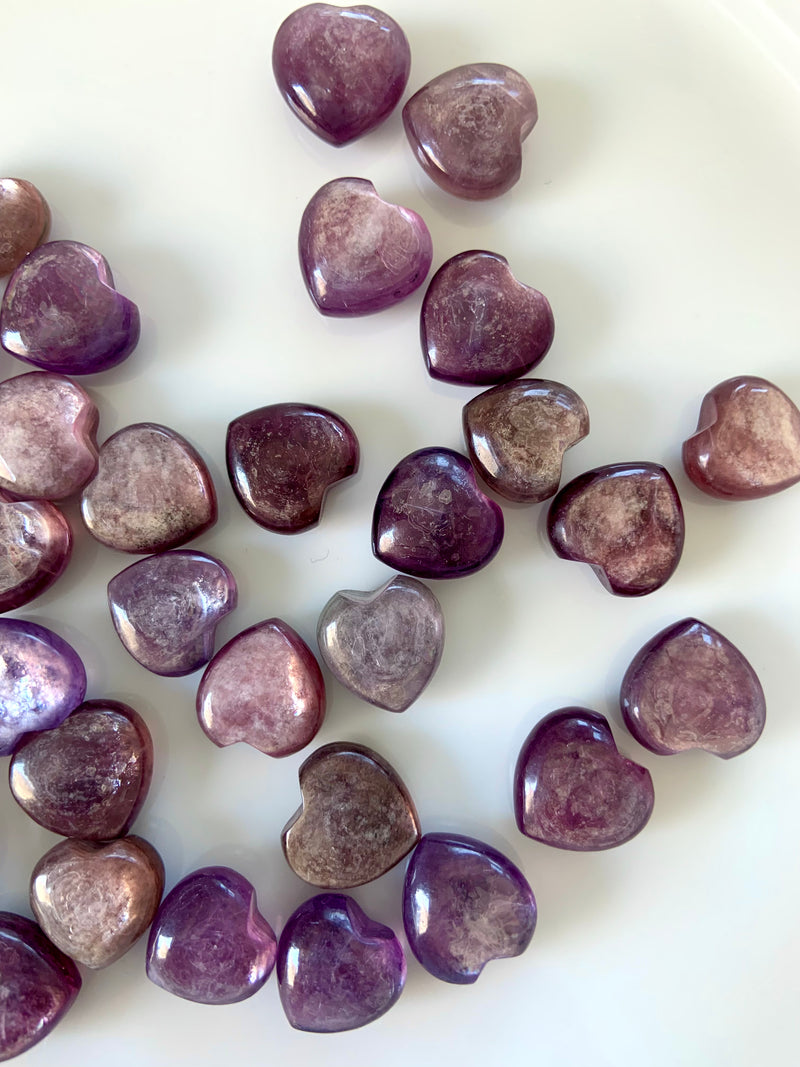 Gem Lepidolite Mini Hearts