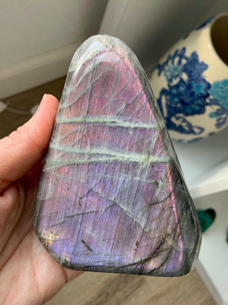 Pink and Purple Labradorite Freeform Tower