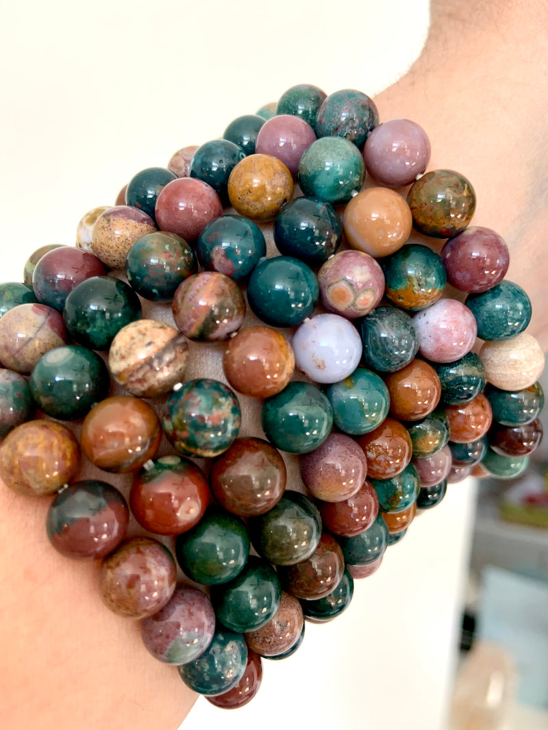 Colorful Ocean Jasper Beaded Bracelets