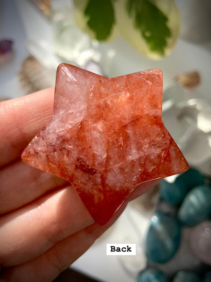 Fire Quartz Moon and Star Set