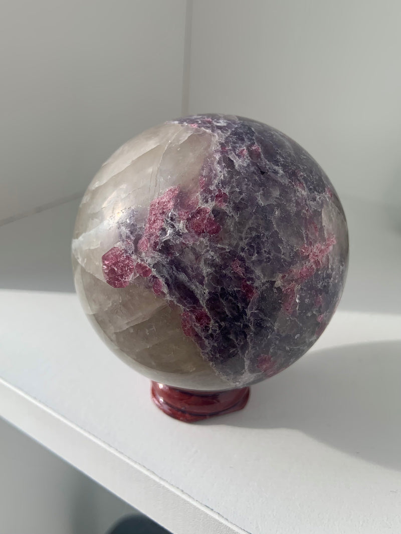 Unicorn Stone Pegmatite Sphere + Holder