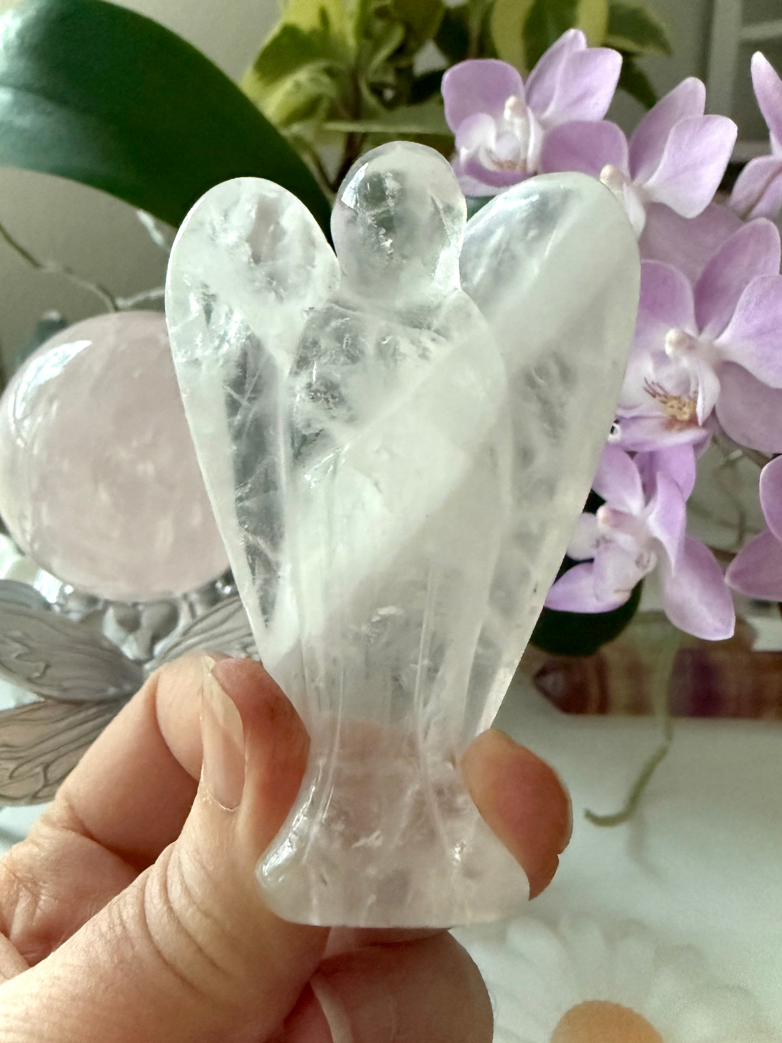 This Quartz Crystal Angel Carving easily fits in with any style of decor or color scheme