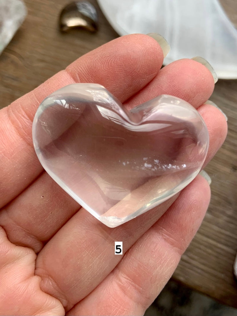 Girasol Milky Quartz Hearts