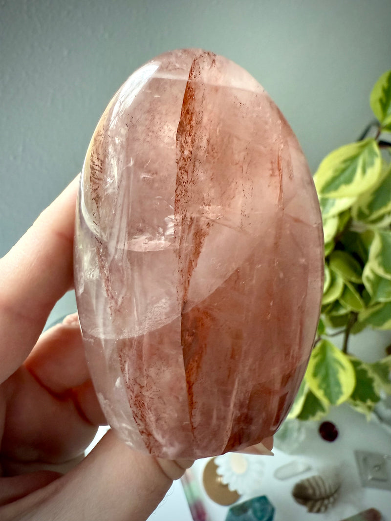 Pink Girasol Fire Quartz Freeform