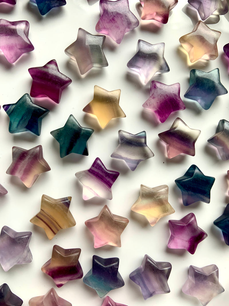 Small Rainbow Fluorite Stars