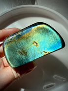 Extra flashy Labradorite freeform with brilliant blue, teal and green color