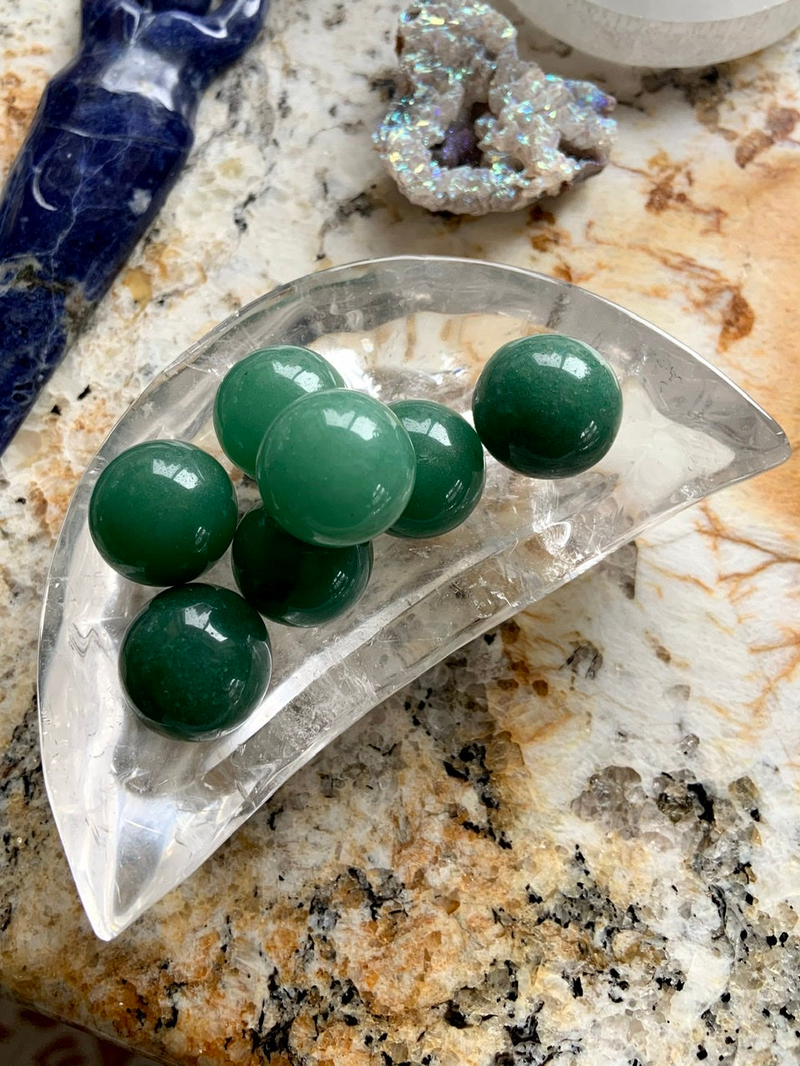 Set of 3 Green Aventurine Mini Spheres