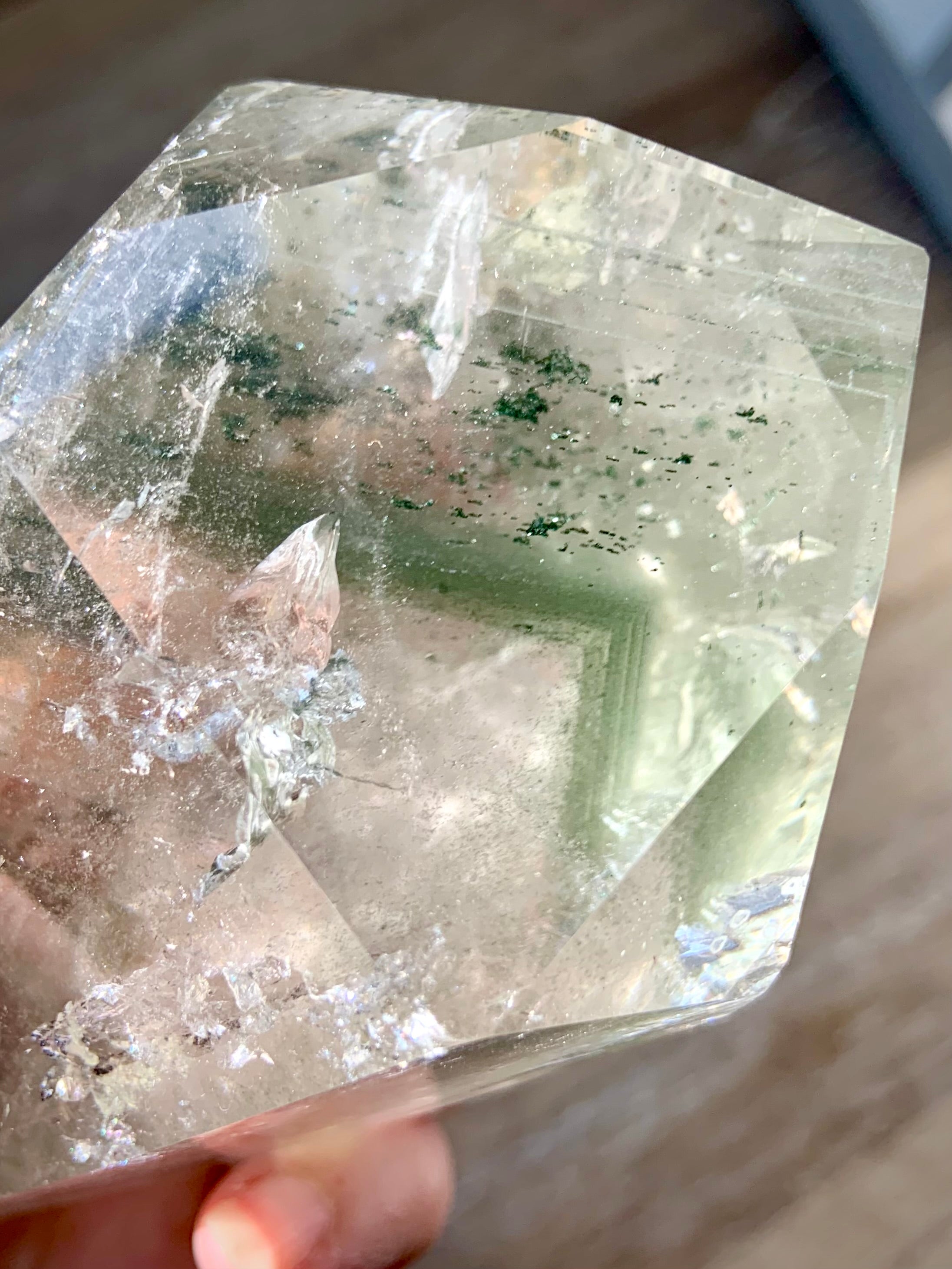 A spectacular Garden Quartz Specimen with green chlorite phantoms & Master Channeler formation