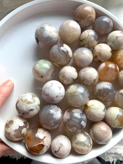 Small Flower Agate Spheres