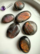 Sunset Orange Labradorite palm stones for Third Eye and Sacral Chakra