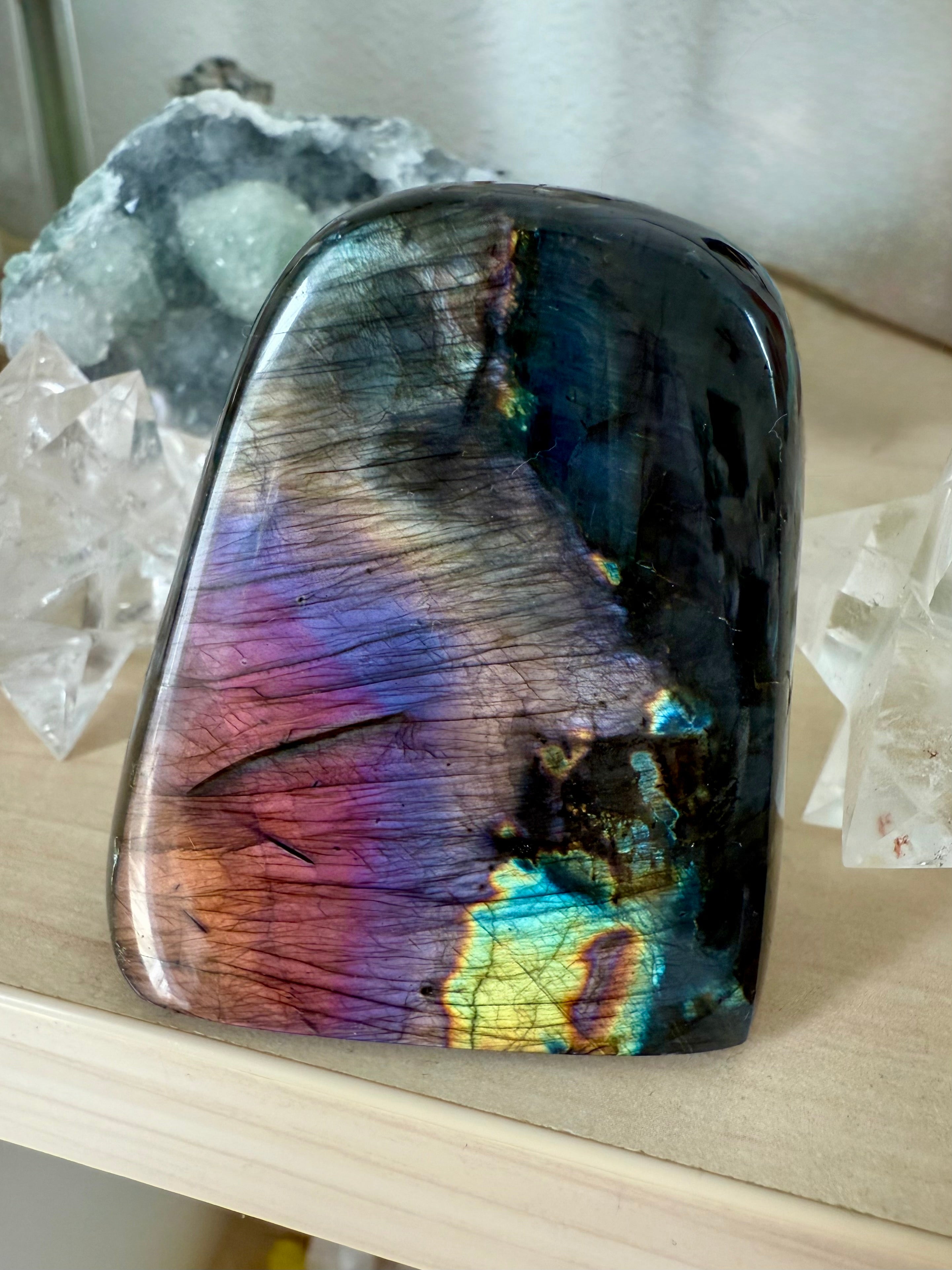 Rainbow Sunset Labradorite Freeform with a gorgeous spectrum of colors to open the Third Eye Chakra