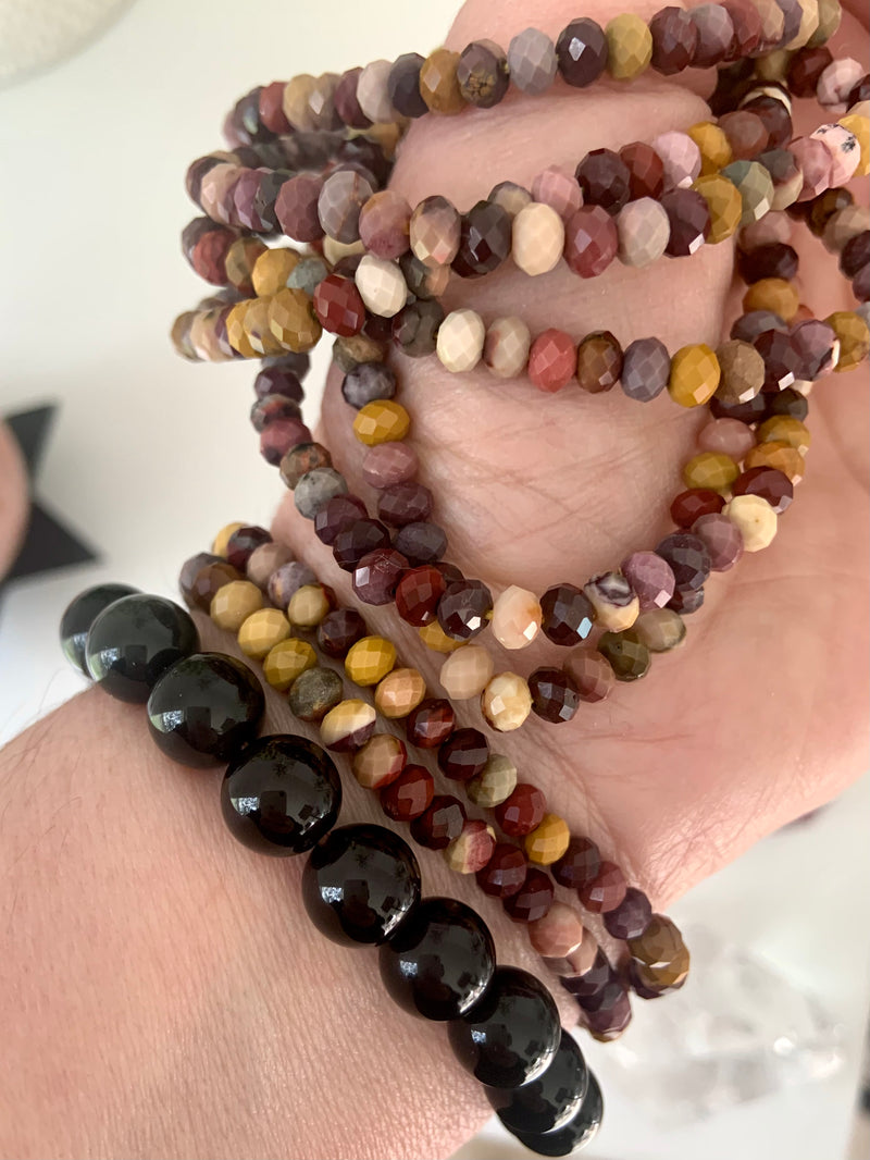 Faceted Mookaite Beaded Bracelet