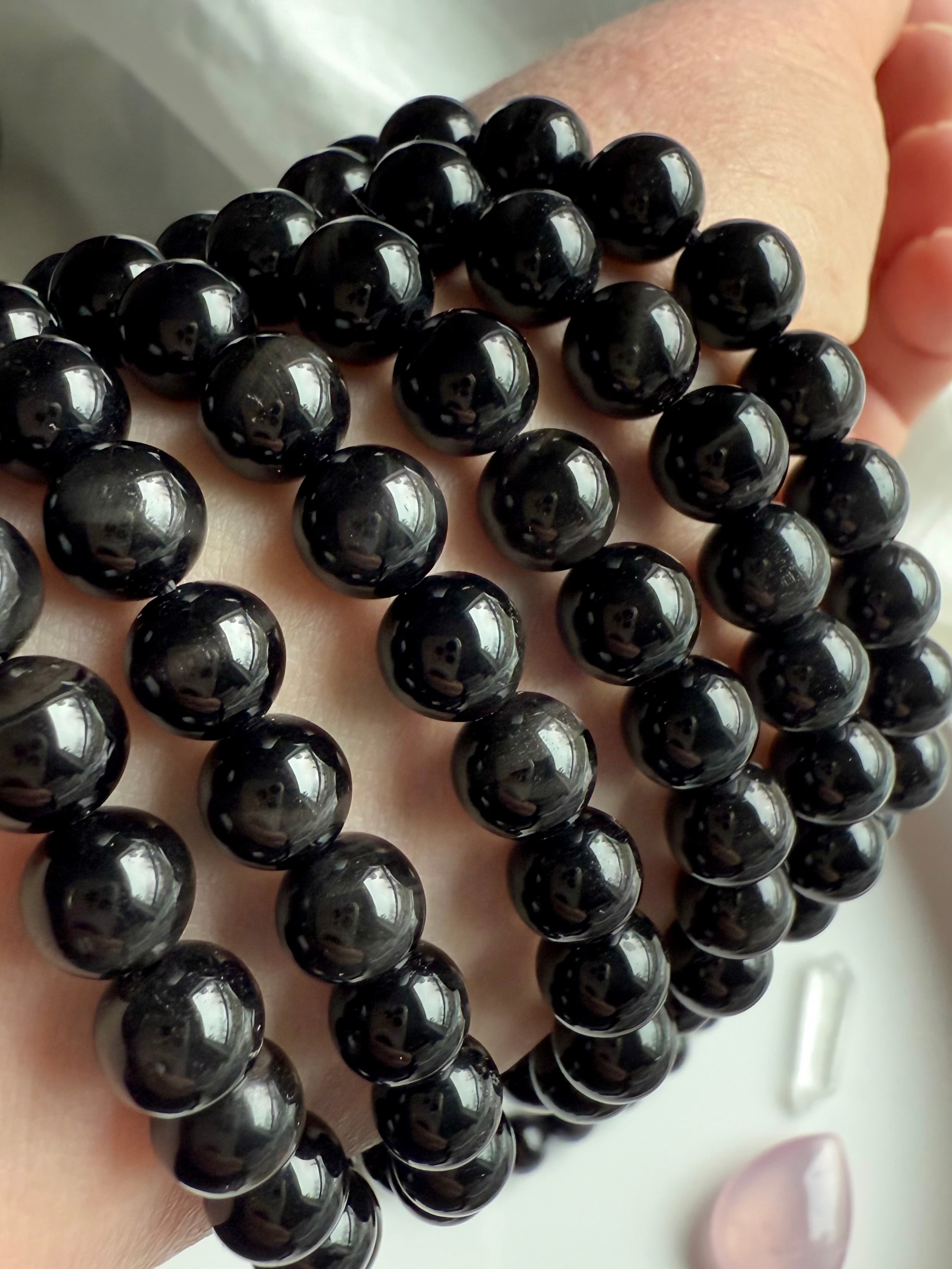 Wear your glossy Black Tigers Eye Bracelet with tigers eye striations + cat’s eye shimmer