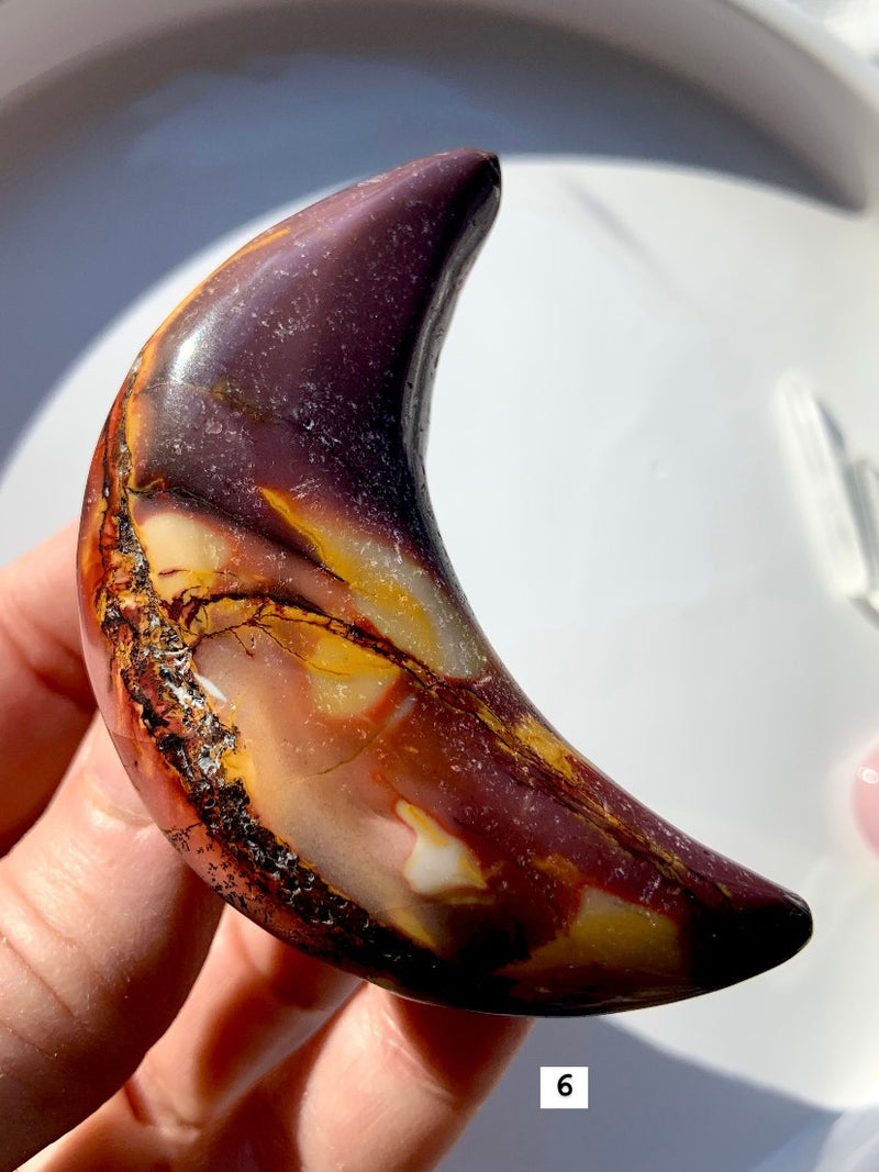 Mookaite Jasper Crescent Moons