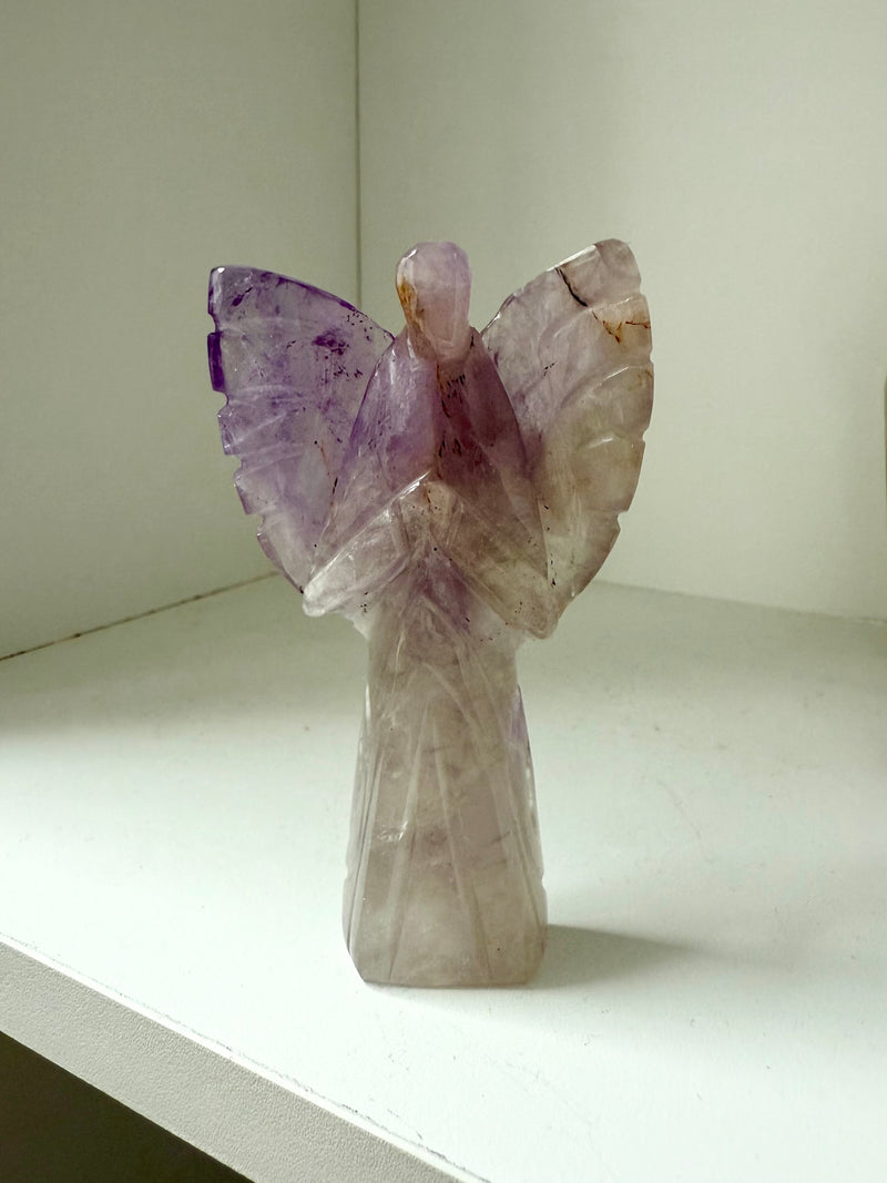 Amethyst Angel Figurine with Golden Healer Inclusions
