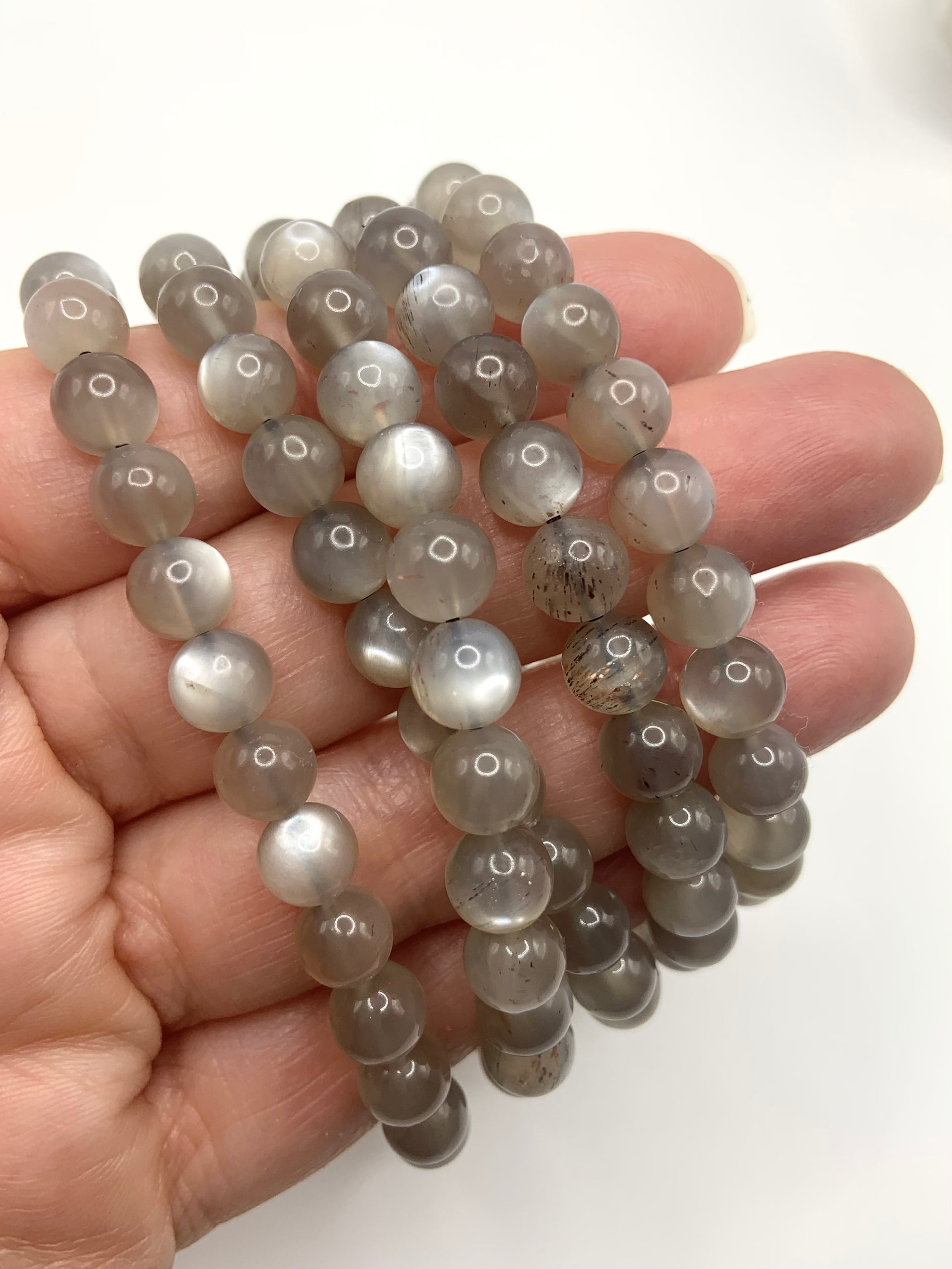 Gray Moonstone Bracelet for Intuition & Balance