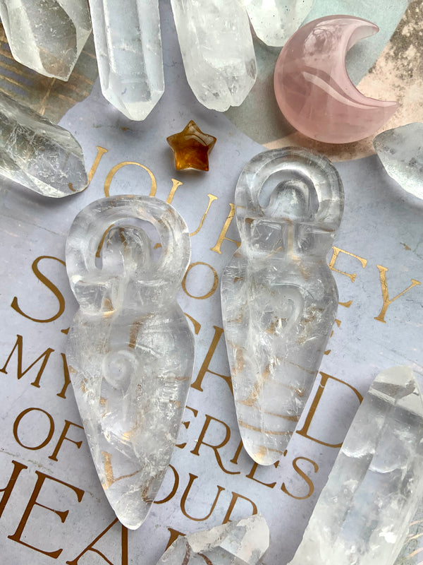 Clear Quartz Crystal Goddess