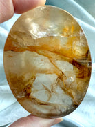 Golden Healer Quartz bowl showing rich golden hematite inclusions, small crystal dish for jewelry and sacred space styling
