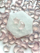 Mini Rose Quartz moons and stars with soft translucent pink color, crystals for love, emotional healing and Heart Chakra energy