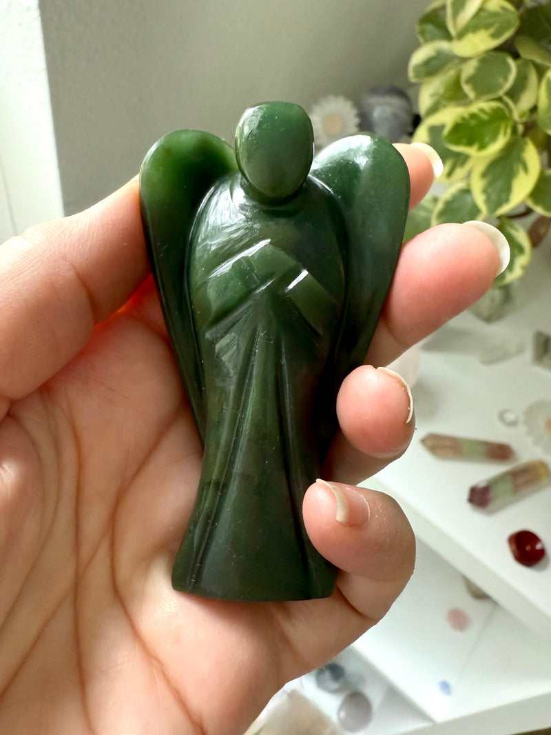 Nephrite Jade Angel Carving