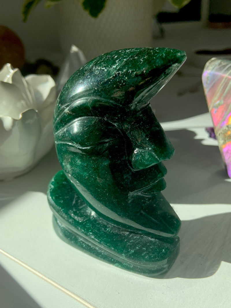 Rare Nephrite Jade Moon Face