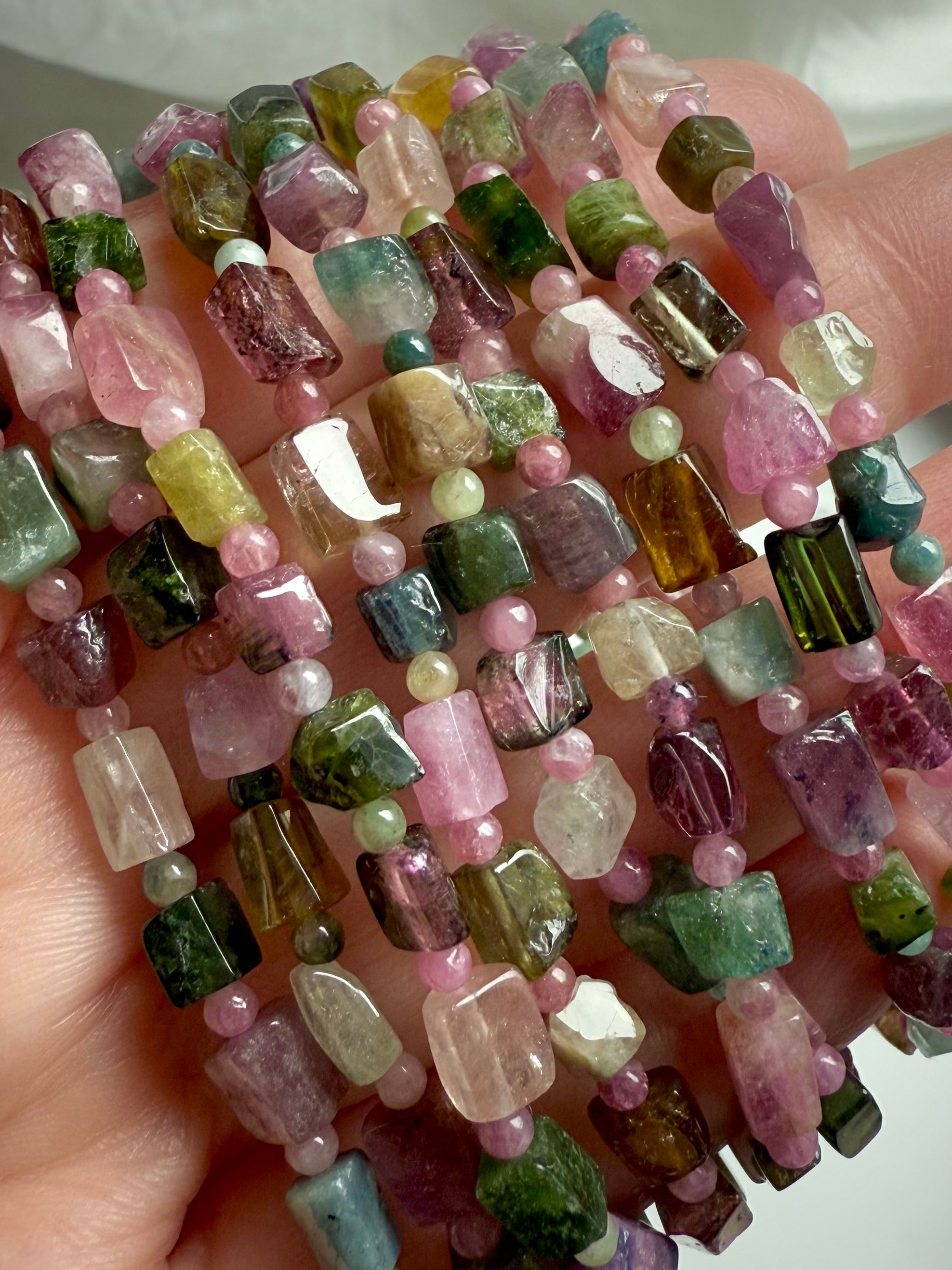 Rainbow Tourmaline is a heart chakra gemstone of inspiration, compassion, balance + prosperity