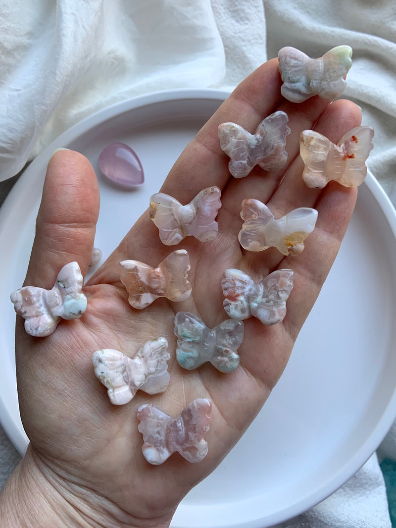 Mini Flower Agate Butterflies