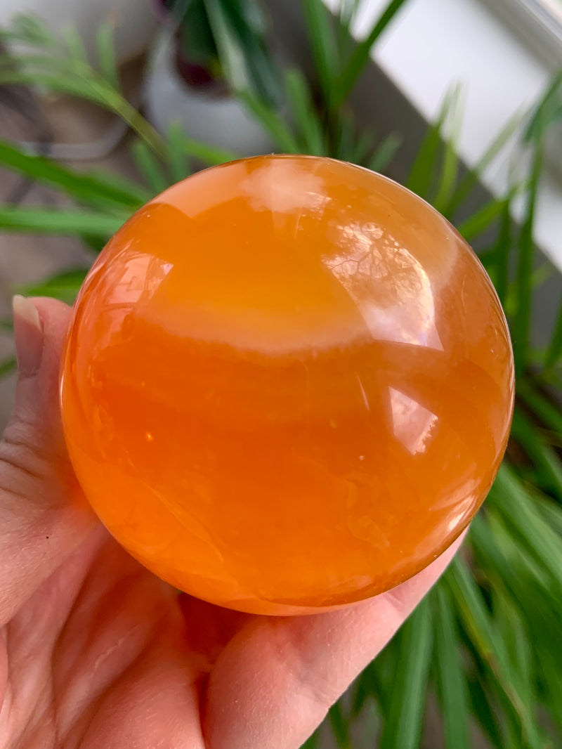 Brilliant Orange Calcite Sphere