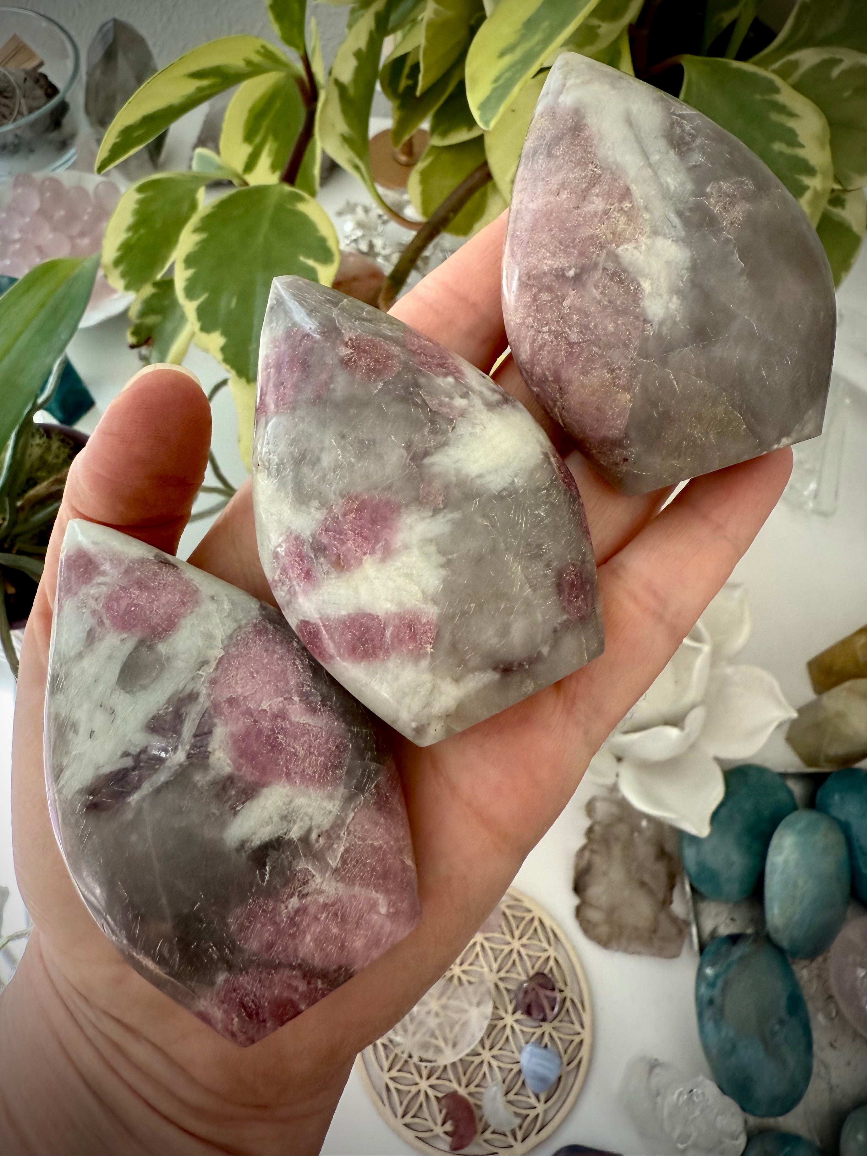 One-of-a-kind Unicorn Stone flames crystal — hand-carved gemstone for heart healing & calm energy