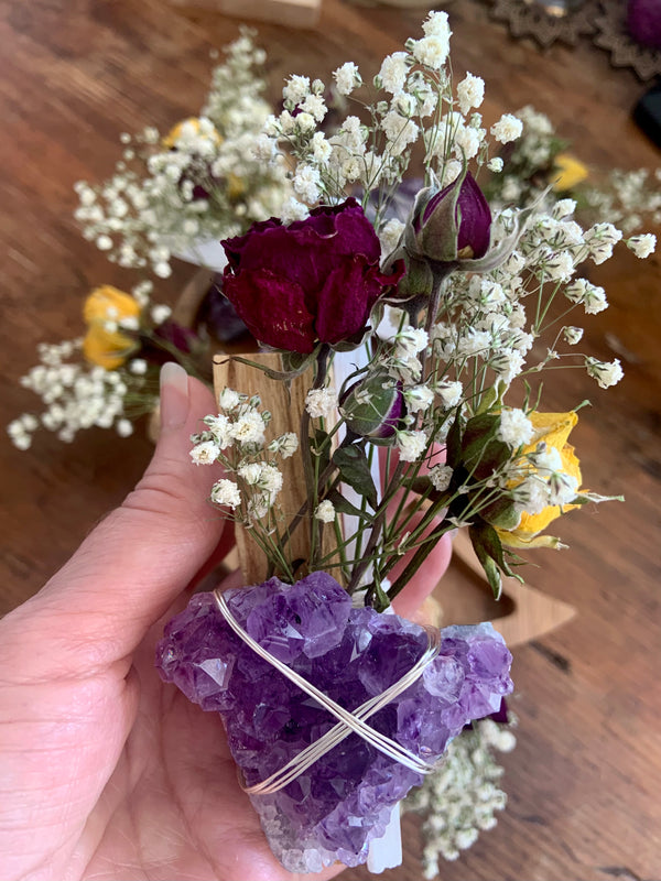 Amethyst, Selenite + Palo Santo Smudge Bouquet