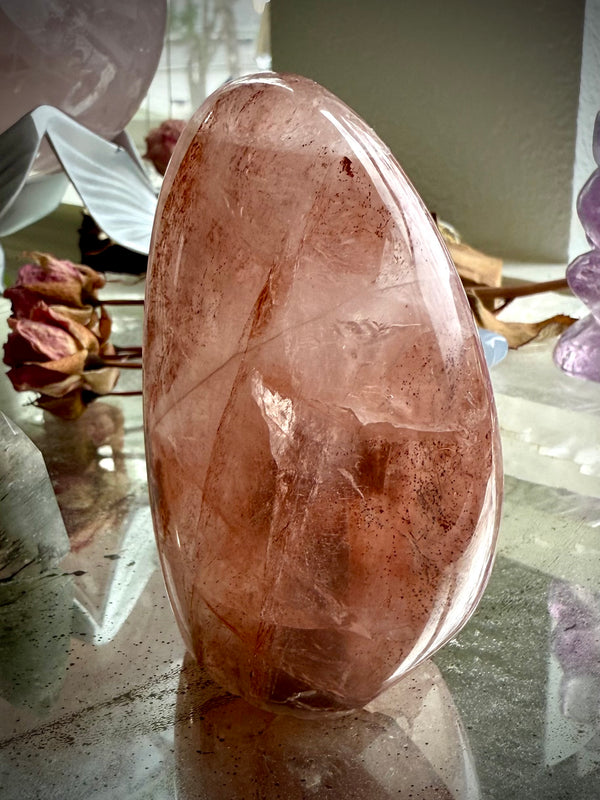 Pink Girasol Fire Quartz Freeform