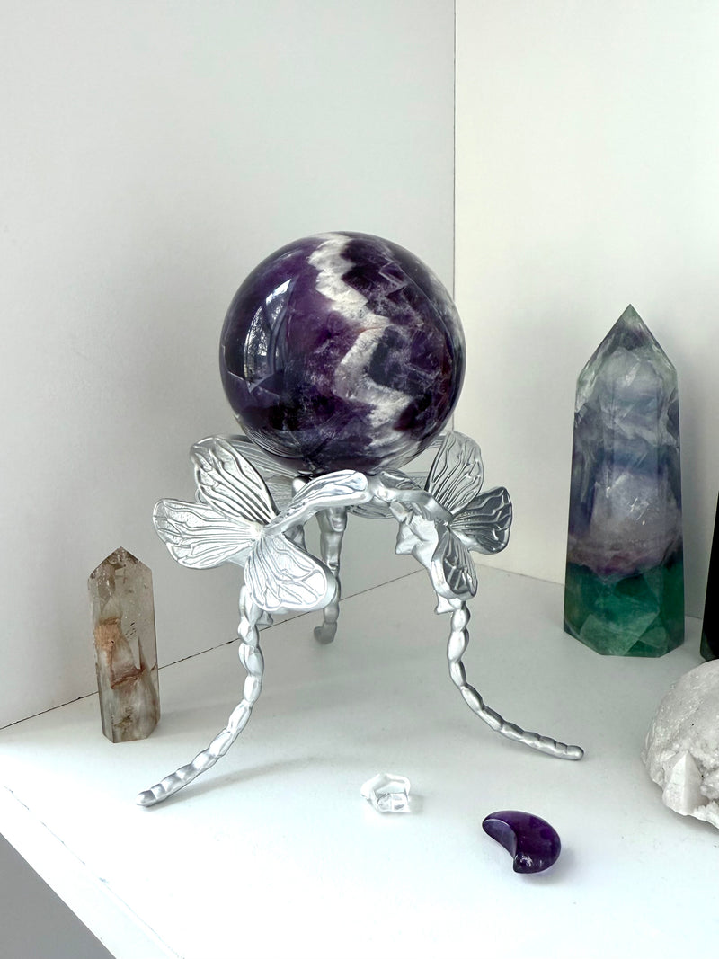 High Quality Chevron Amethyst Sphere with Stand