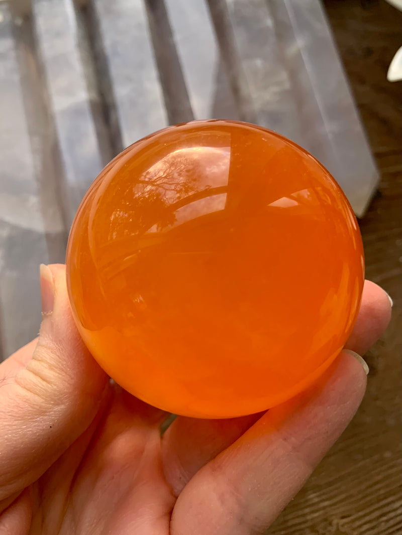 Brilliant Orange Calcite Sphere