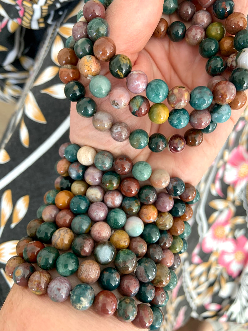 Colorful Ocean Jasper Beaded Bracelets