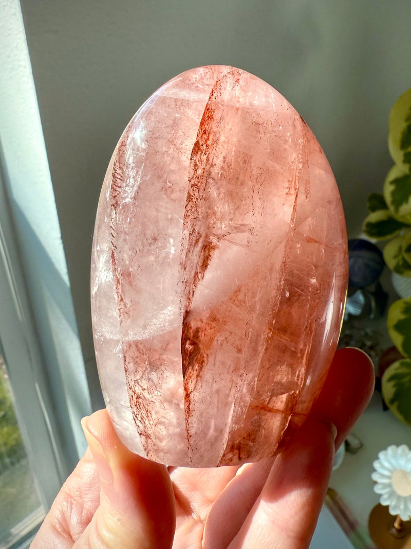 Pink Girasol Fire Quartz Freeform