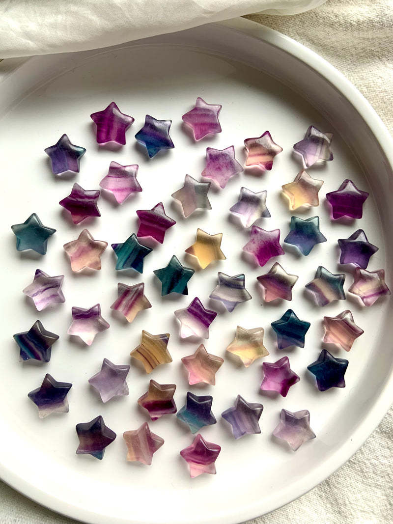 Small Rainbow Fluorite Stars