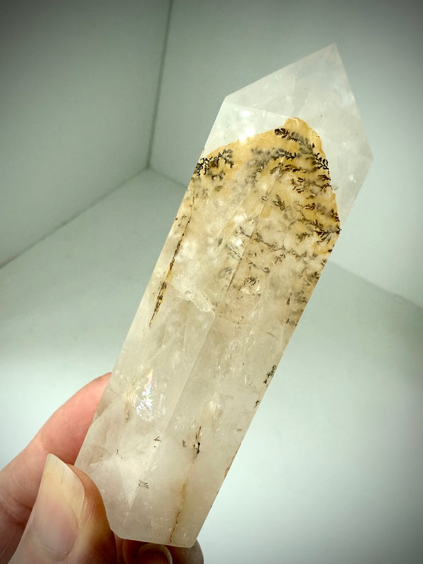 Dendritic Girasol Quartz Point with Golden Healer Inclusions