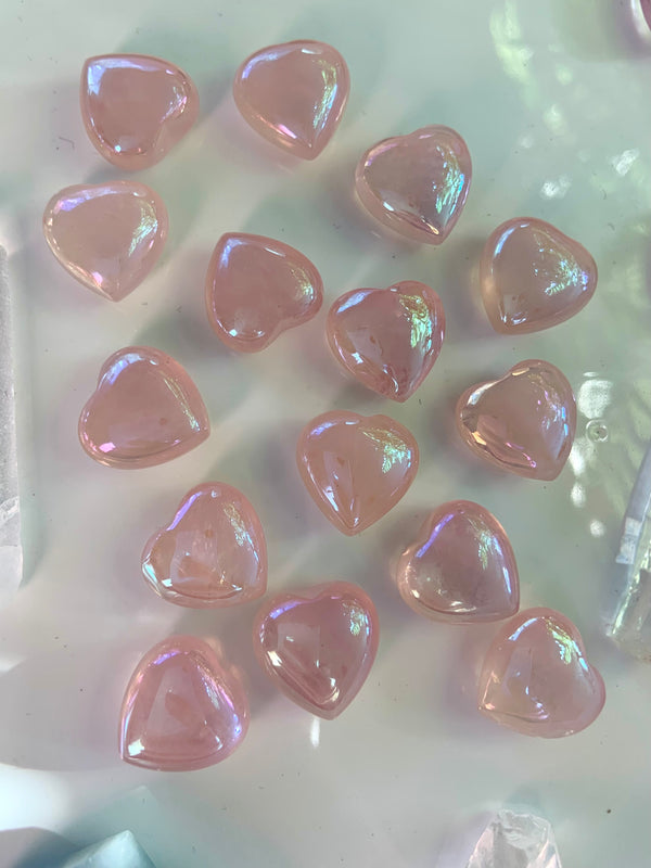 Angel Aura Rose Quartz Hearts