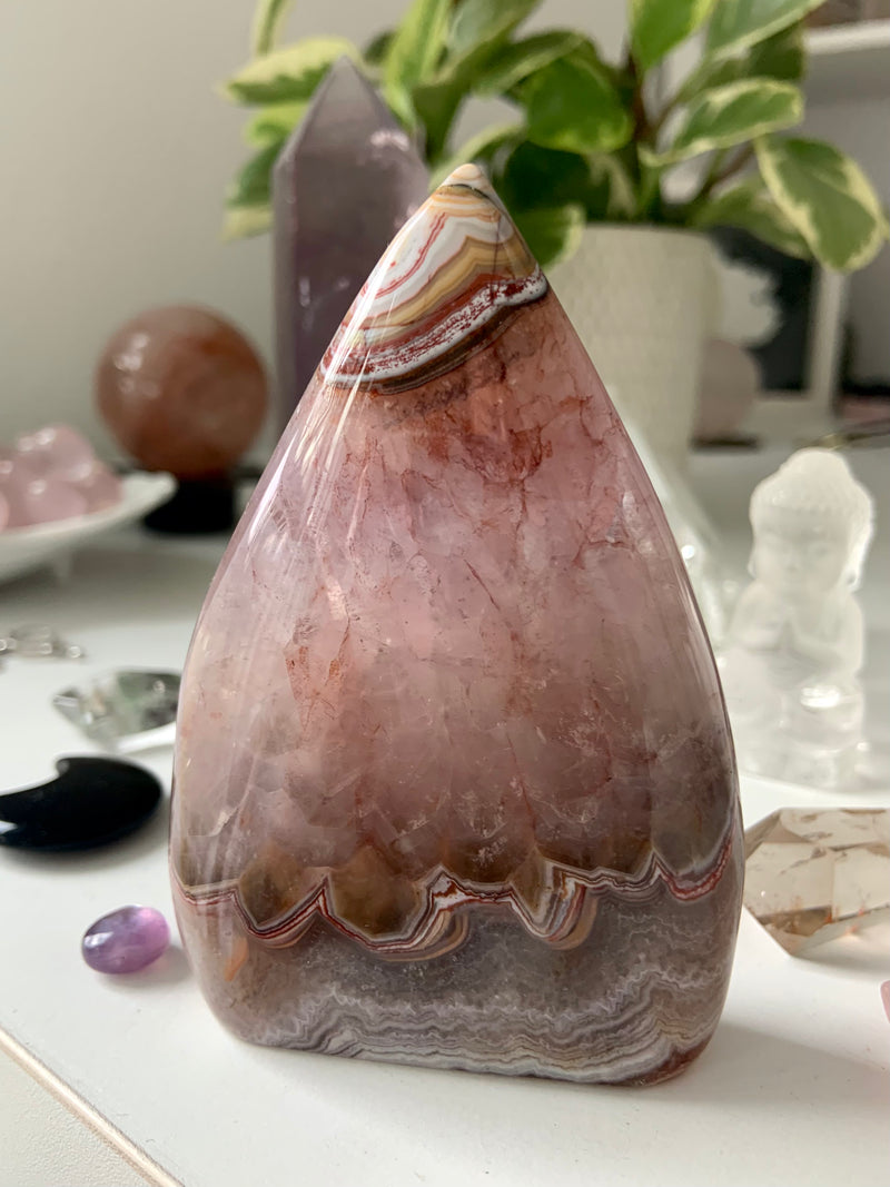 Crazy Lace Agate in Amethyst Flame